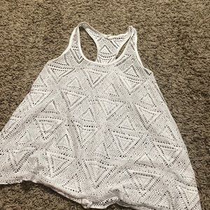 womens white tank, or swim cover up